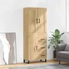 Image de Buffet Haut Chêne Sonoma 69,5x34x180 Cm Bois D'ingénierie Vidaxl
