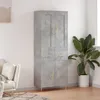 Image de Buffet Haut Gris Béton 69,5x34x180 Cm Bois D'ingénierie Vidaxl