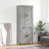 Image de Buffet Haut Gris Béton 69,5x34x180 Cm Bois D'ingénierie Vidaxl