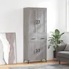 Image de Buffet Haut Sonoma Gris 69,5x34x180 Cm Bois D'ingénierie Vidaxl