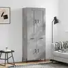 Image de Buffet Haut Gris Béton 69,5x34x180 Cm Bois D'ingénierie Vidaxl