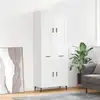 Image de Buffet Haut Blanc 69,5x34x180 Cm Bois D'ingénierie Vidaxl