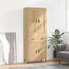 Image de Buffet Haut Chêne Sonoma 69,5x34x180 Cm Bois D'ingénierie Vidaxl