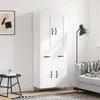 Image de Buffet Haut Blanc 69,5x34x180 Cm Bois D'ingénierie Vidaxl