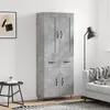 Image de Buffet Haut Gris Béton 69,5x34x180 Cm Bois D'ingénierie Vidaxl