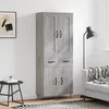 Image de Buffet Haut Sonoma Gris 69,5x34x180 Cm Bois D'ingénierie Vidaxl