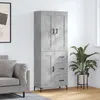 Image de Buffet Haut Gris Béton 69,5x34x180 Cm Bois D'ingénierie Vidaxl