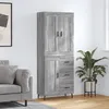Image de Buffet Haut Sonoma Gris 69,5x34x180 Cm Bois D'ingénierie Vidaxl
