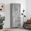 Image de Buffet Haut Sonoma Gris 69,5x34x180 Cm Bois D'ingénierie Vidaxl