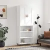 Image de Buffet Haut Blanc 69,5x34x180 Cm Bois D'ingénierie Vidaxl