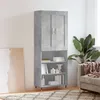 Image de Buffet Haut Gris Béton 69,5x34x180 Cm Bois D'ingénierie Vidaxl