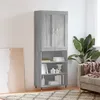 Image de Buffet Haut Sonoma Gris 69,5x34x180 Cm Bois D'ingénierie Vidaxl