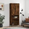 Image de Buffet Haut Chêne Fumé 69,5x34x180 Cm Bois D'ingénierie Vidaxl