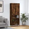 Image de Buffet Haut Chêne Fumé 69,5x34x180 Cm Bois D'ingénierie Vidaxl
