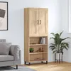 Image de Buffet Haut Chêne Sonoma 69,5x34x180 Cm Bois D'ingénierie Vidaxl