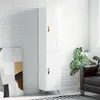 Image de Buffet Haut Blanc Brillant 34,5x34x180 Cm Bois D'ingénierie Vidaxl