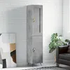 Image de Buffet Haut Gris Béton 34,5x34x180 Cm Bois D'ingénierie Vidaxl
