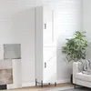 Image de Buffet Haut Blanc 34,5x34x180 Cm Bois D'ingénierie Vidaxl