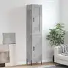 Image de Buffet Haut Gris Béton 34,5x34x180 Cm Bois D'ingénierie Vidaxl