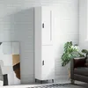 Image de Buffet Haut Blanc 34,5x34x180 Cm Bois D'ingénierie Vidaxl