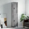 Image de Buffet Haut Gris Béton 34,5x34x180 Cm Bois D'ingénierie Vidaxl