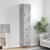 Image de Buffet Haut Gris Béton 34,5x34x180 Cm Bois D'ingénierie Vidaxl