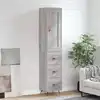Image de Buffet Haut Sonoma Gris 34,5x34x180 Cm Bois D'ingénierie Vidaxl
