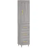Image de Buffet Haut Sonoma Gris 34,5x34x180 Cm Bois D'ingénierie Vidaxl