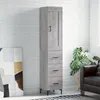 Image de Buffet Haut Sonoma Gris 34,5x34x180 Cm Bois D'ingénierie Vidaxl