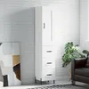 Image de Buffet Haut Blanc 34,5x34x180 Cm Bois D'ingénierie Vidaxl