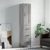 Image de Buffet Haut Sonoma Gris 34,5x34x180 Cm Bois D'ingénierie Vidaxl