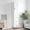 Image de Buffet Haut Blanc 34,5x34x180 Cm Bois D'ingénierie Vidaxl