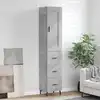 Image de Buffet Haut Gris Béton 34,5x34x180 Cm Bois D'ingénierie Vidaxl