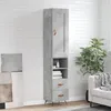 Image de Buffet Haut Gris Béton 34,5x34x180 Cm Bois D'ingénierie Vidaxl