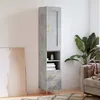 Image de Buffet Haut Gris Béton 34,5x34x180 Cm Bois D'ingénierie Vidaxl