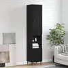 Image de Buffet Haut Noir 34,5x34x180 Cm Bois D'ingénierie Vidaxl