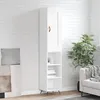 Image de Buffet Haut Blanc 34,5x34x180 Cm Bois D'ingénierie Vidaxl