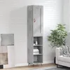 Image de Buffet Haut Gris Béton 34,5x34x180 Cm Bois D'ingénierie Vidaxl