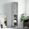 Image de Buffet Haut Gris Béton 34,5x34x180 Cm Bois D'ingénierie Vidaxl