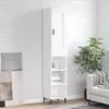 Image de Buffet Haut Blanc 34,5x34x180 Cm Bois D'ingénierie Vidaxl