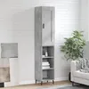 Image de Buffet Haut Gris Béton 34,5x34x180 Cm Bois D'ingénierie Vidaxl