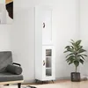 Image de Buffet Haut Blanc Brillant 34,5x34x180 Cm Bois D'ingénierie Vidaxl