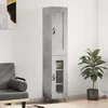 Image de Buffet Haut Gris Béton 34,5x34x180 Cm Bois D'ingénierie Vidaxl