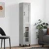 Image de Buffet Haut Gris Béton 34,5x34x180 Cm Bois D'ingénierie Vidaxl