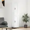 Image de Buffet Haut Blanc Brillant 34,5x34x180 Cm Bois D'ingénierie Vidaxl