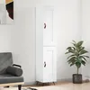 Image de vidaXL Buffet haut Blanc brillant 34 5x34x180 cm Bois dingénierie 3200427
