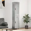 Image de Buffet Haut Gris Béton 34,5x34x180 Cm Bois D'ingénierie Vidaxl