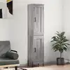 Image de Buffet Haut Sonoma Gris 34,5x34x180 Cm Bois D'ingénierie Vidaxl