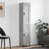 Image de Buffet Haut Gris Béton 34,5x34x180 Cm Bois D'ingénierie Vidaxl