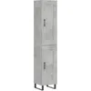 Image de Buffet Haut Gris Béton 34,5x34x180 Cm Bois D'ingénierie Vidaxl